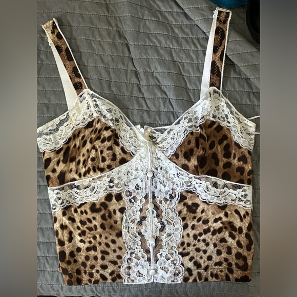 DOLCE GABBANA LEOPARD LACE CAMI - Picture 2 of 3